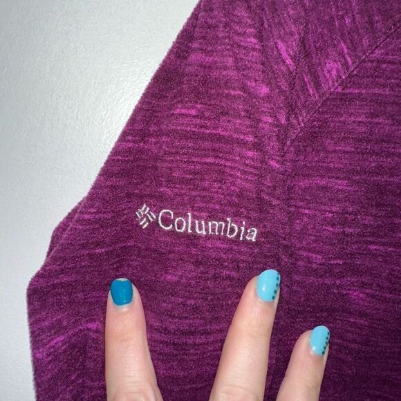 Columbia Womens Purple Fuchsia Fleece Quarter Zip Sweatshirt Size Medium - Picture 7 of 12